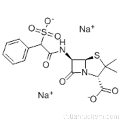 4-Thia-1-azabisiklo [3.2.0] heptan-2-karboksilik asit, 3,3-dimetil-7-okso-6 - [(2-fenil-2-sülfoasetil) amino] -, sodyum tuzu (1: 2 ), (57192066,2S, 5R, 6R) - CAS 28002-18-8